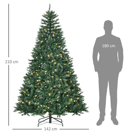 Artificial Christmas Tree with 700 LED Lights, 2.1m Tall