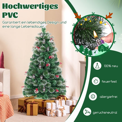Artificial Christmas Tree with LED Lights, 150 cm, PVC