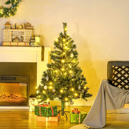 Artificial Christmas Tree with LEDs, 120 cm, Green