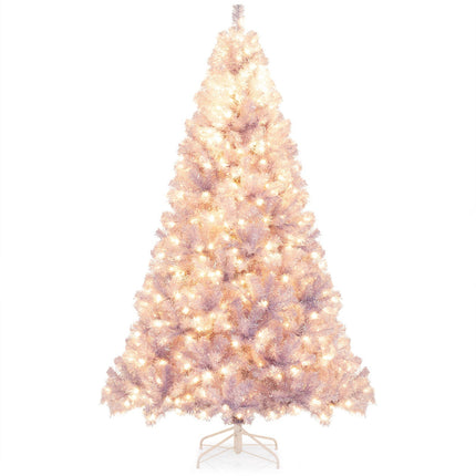 Artificial Christmas Tree with Lights, 225 cm, Purple, LED