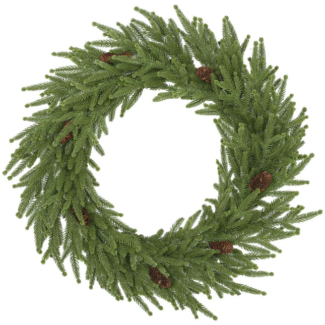 Artificial Christmas Wreath with Cones, 60 x 15 cm