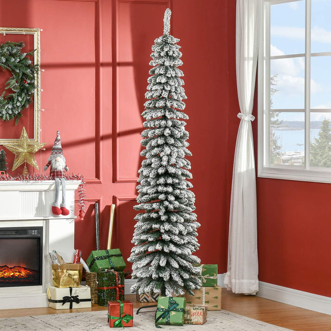 Artificial Christmas tree 210cm with snow and metal stand