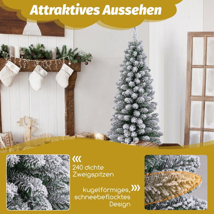 Artificial Christmas tree pencil 120 cm Christmas tree with snow green