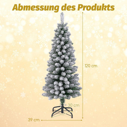 Artificial Christmas tree pencil 120 cm Christmas tree with snow green