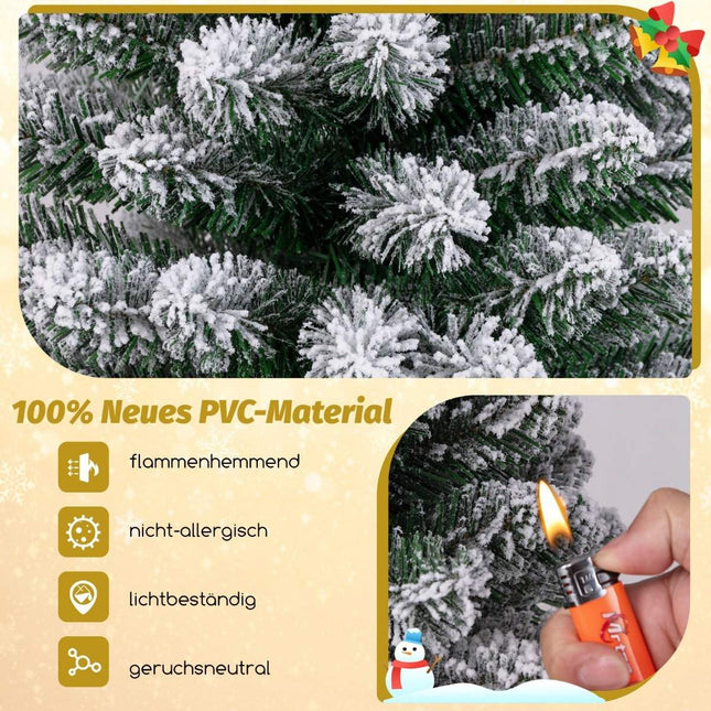 Artificial Christmas tree pencil 150 cm Christmas tree with snow green