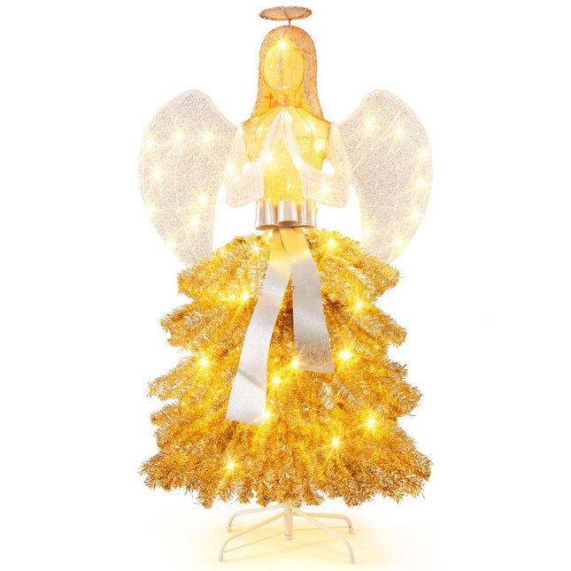 Artificial Christmas tree with angel figure Christmas decoration with warm white LED lights