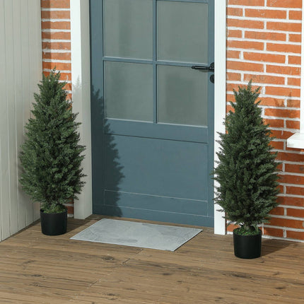 Set of 2 90 cm UV-resistant artificial cypress trees