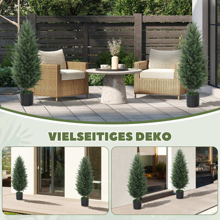 Set of 2 90 cm UV-resistant artificial cypress trees