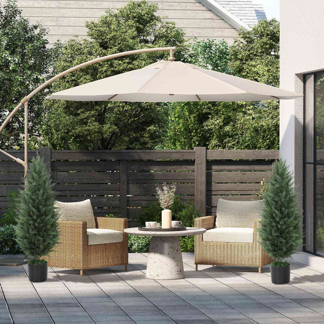 Set of 2 90 cm UV-resistant artificial cypress trees