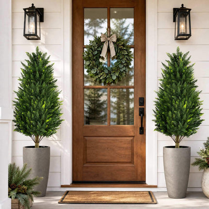 Artificial Cypress Tree, 92 cm, Weatherproof, 2-Pack