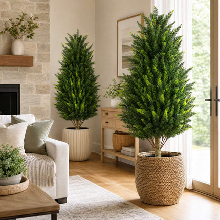 Artificial Cypress Tree, 92 cm, Weatherproof, 2-Pack
