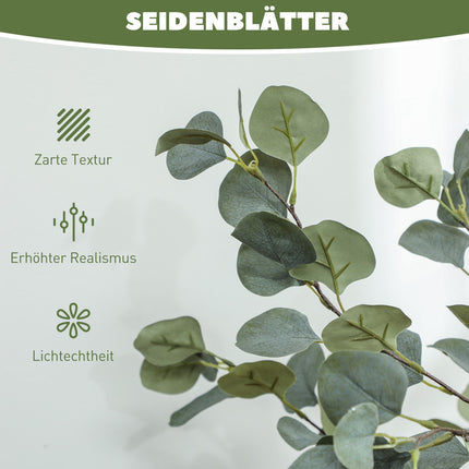 Large 150 cm artificial eucalyptus tree with pot