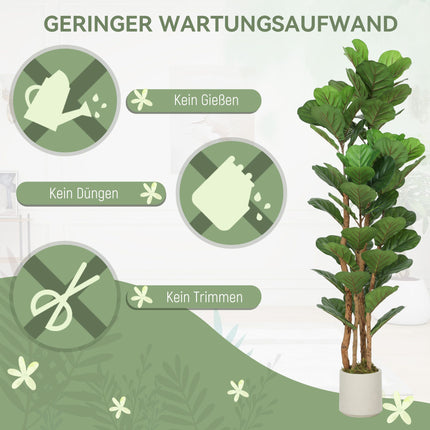 Artificial Fiddle Leaf Fig Tree, 71 Leaves, 150 cm Tall