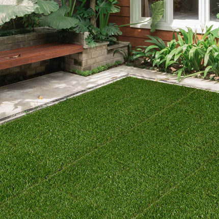 Artificial Grass Tiles - Pack of 10, 25mm, for garden use