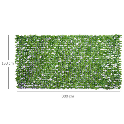 Artificial hedge, Privacy screen 300x150 cm - Light green