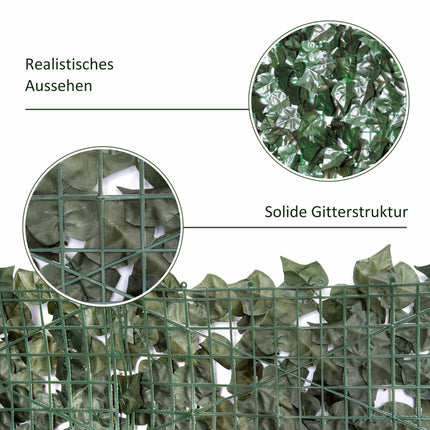 Artificial Hedge Privacy Screen, 240x100cm, Dark Green