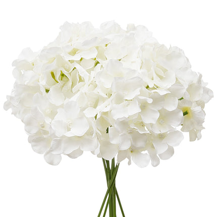 Artificial Hydrangea Flowers, 205 White Silk Stems