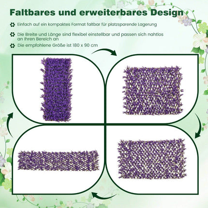 Artificial Ivy Garden Privacy Screen Plant Wall Hedges with Purple Eucalyptus