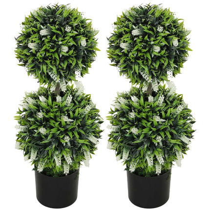 Artificial Lavender Trees, 70 cm, Set of 2, Indoor/Outdoor