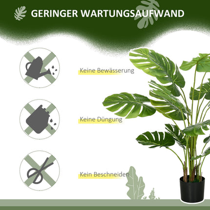 Artificial 120 cm Monstera plant in planter - lifelike greenery