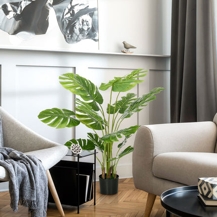 Artificial 120 cm Monstera plant in planter - lifelike greenery