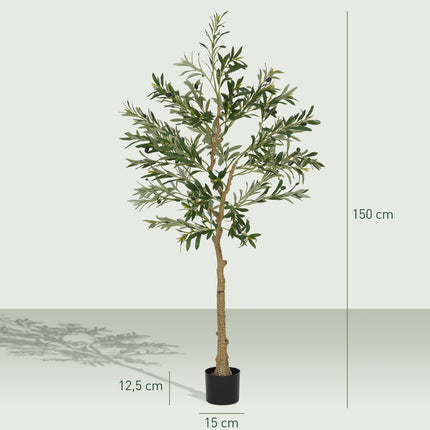Artificial Olive Tree, 150 cm, 720 Leaves, 40 Olives