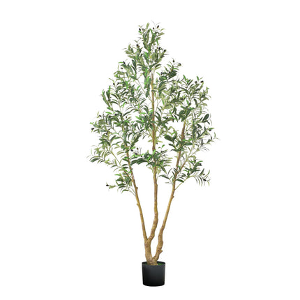 Artificial Olive Tree 210cm, Black Pot, Wood Trunk, With Fruit