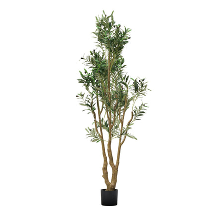 Artificial Olive Tree 6 Ft, Black Pot, Indoor Faux Plant