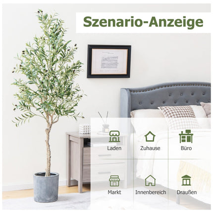 Artificial Olive Trees, 182cm, 1296 Leaves, 72 Olives
