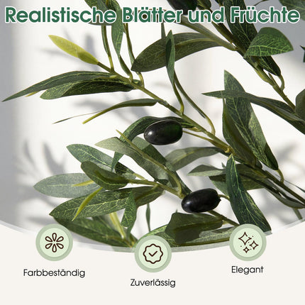 Artificial Olive Trees Set, 1.8m with Fruits & Moss