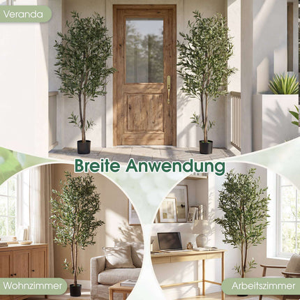Artificial Olive Trees Set, 1.8m with Fruits & Moss