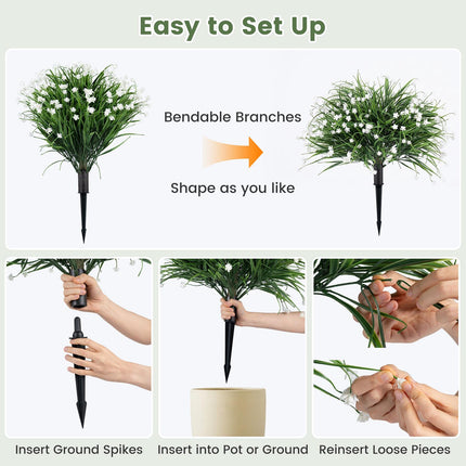 Artificial Onion Grass Flowers, 2-Piece Set, 70 cm
