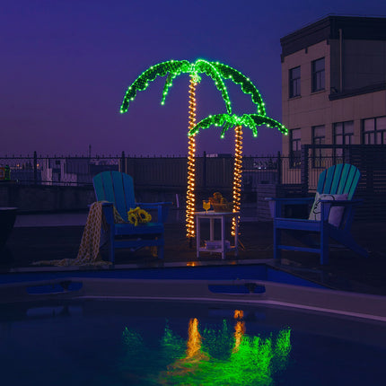 Artificial Palm Tree With LED Lights, 168 cm, Folding Base