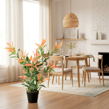 Artificial Photinia Plant, 90 cm, 300 Leaves, Adjustable Branches