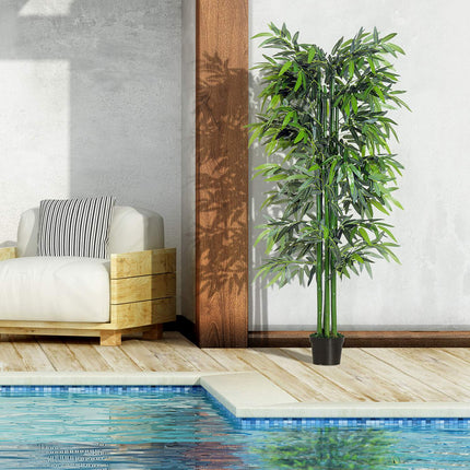 Artificial bamboo with planting - 180 cm realistic green