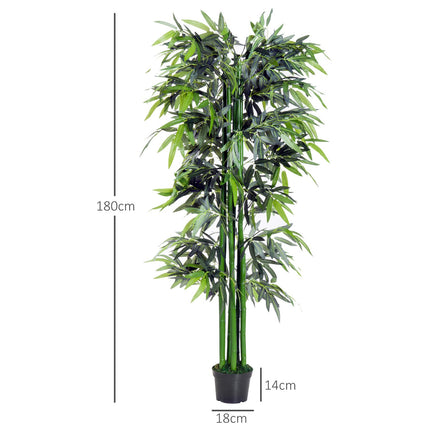 Artificial bamboo with planting - 180 cm realistic green