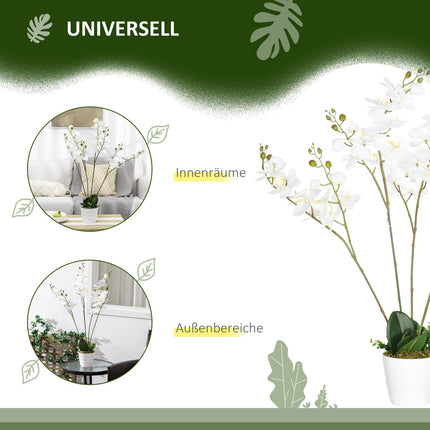 White orchid artificial plant in pot, 75cm - Indoor decor