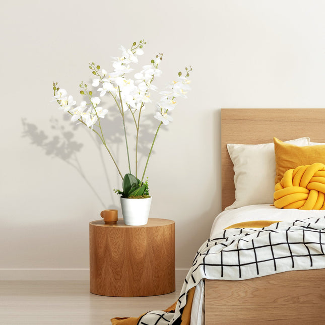 White orchid artificial plant in pot, 75cm - Indoor decor