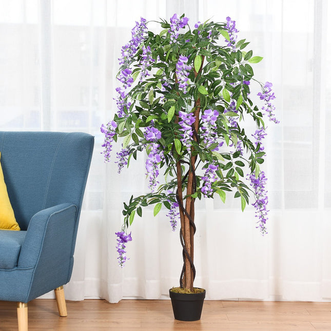 Kunstplant Bruikbare Kunstpalm Kunstboom 150 cm Paars