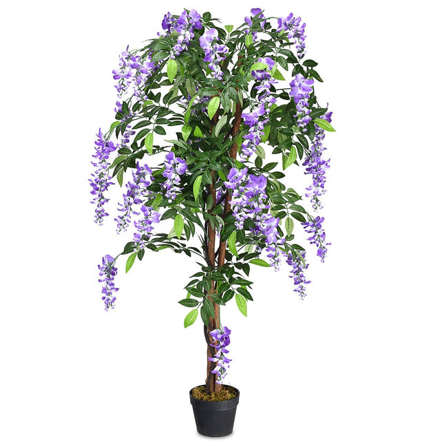 Kunstplant Bruikbare Kunstpalm Kunstboom 150 cm Paars