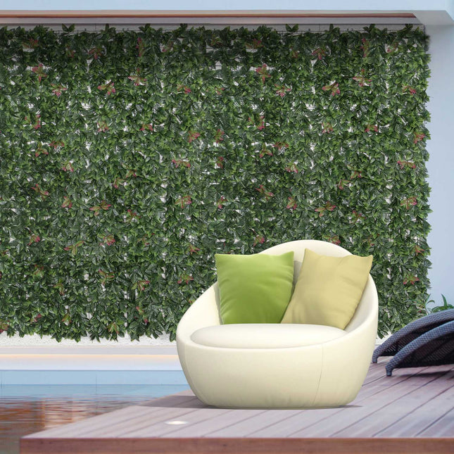 Artificial plant wall, UV protected privacy screen, 50x50 cm, 12-pack
