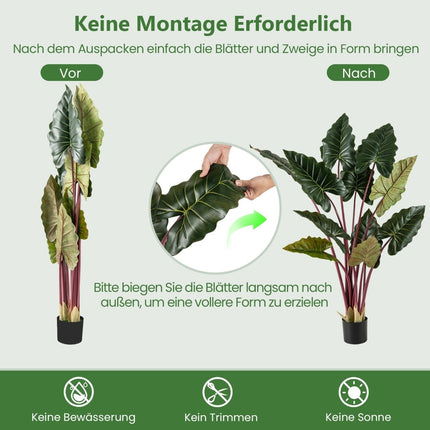 Artificial Rainbow Taro Plant, 160 cm, 11 Leaves
