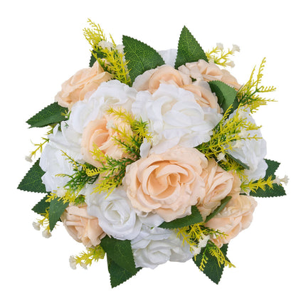 Artificial Rose Flower Balls, 10-Pack, 240mm, Champagne White