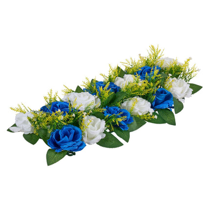 Artificial Rose Table Centerpieces, 10-Pack, Blue White