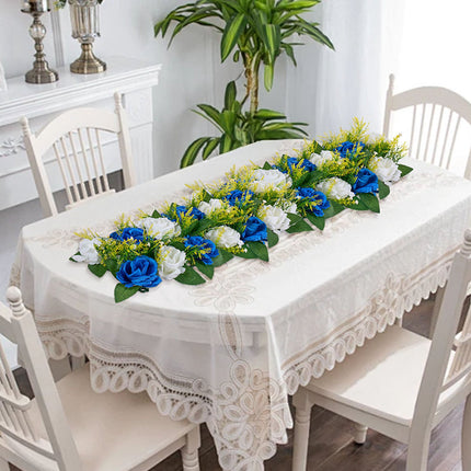 Artificial Rose Table Centerpieces, 10-Pack, Blue White