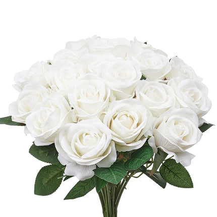 Artificial Roses, 120 White Foam Stems for DIY Decor