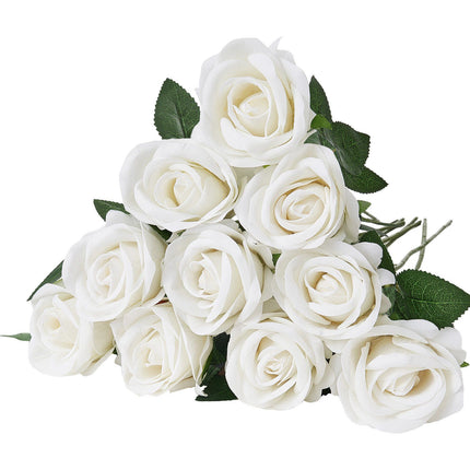 Artificial Roses, 120 White Foam Stems for DIY Decor