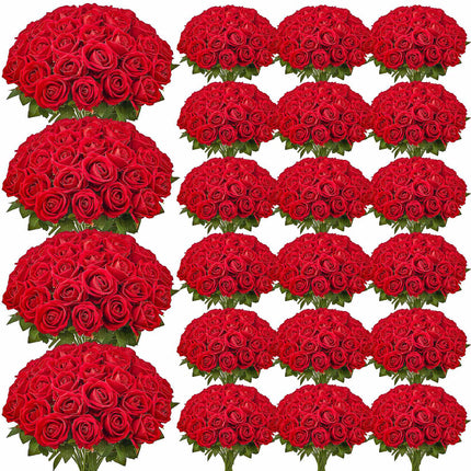 Artificial Roses, 500 Red Foam Flowers With Stems