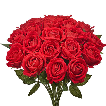 Artificial Roses, 60 Red Foam Roses With Stems