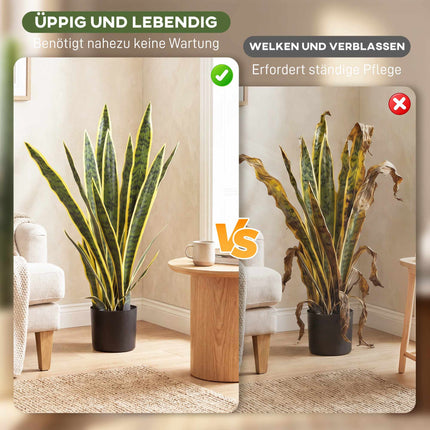 Artificial Snake Plant, 77 cm Tall, Potted for Living Room